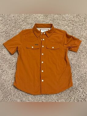 Poncho Outdoors Burnt Orange Short-Sleeve Western Shirt Small